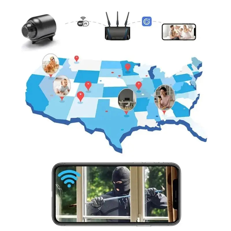 Mini Caméra WiFi X5 HD 1080P - Surveillance Bébé & Sécurité Vision Nocturne