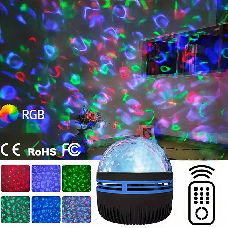 Projecteur Galaxie LED - Veilleuse Étoiles & Vagues Océan 7 Couleurs