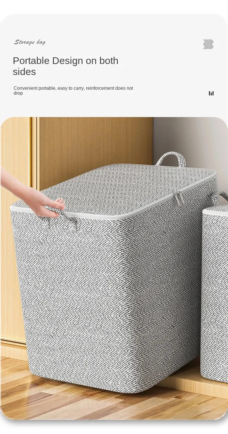 Sac de Rangement Grande Capacité 30-220L - Organiseur Placard Non-Tissé - Housse Couette Vêtements Jouets