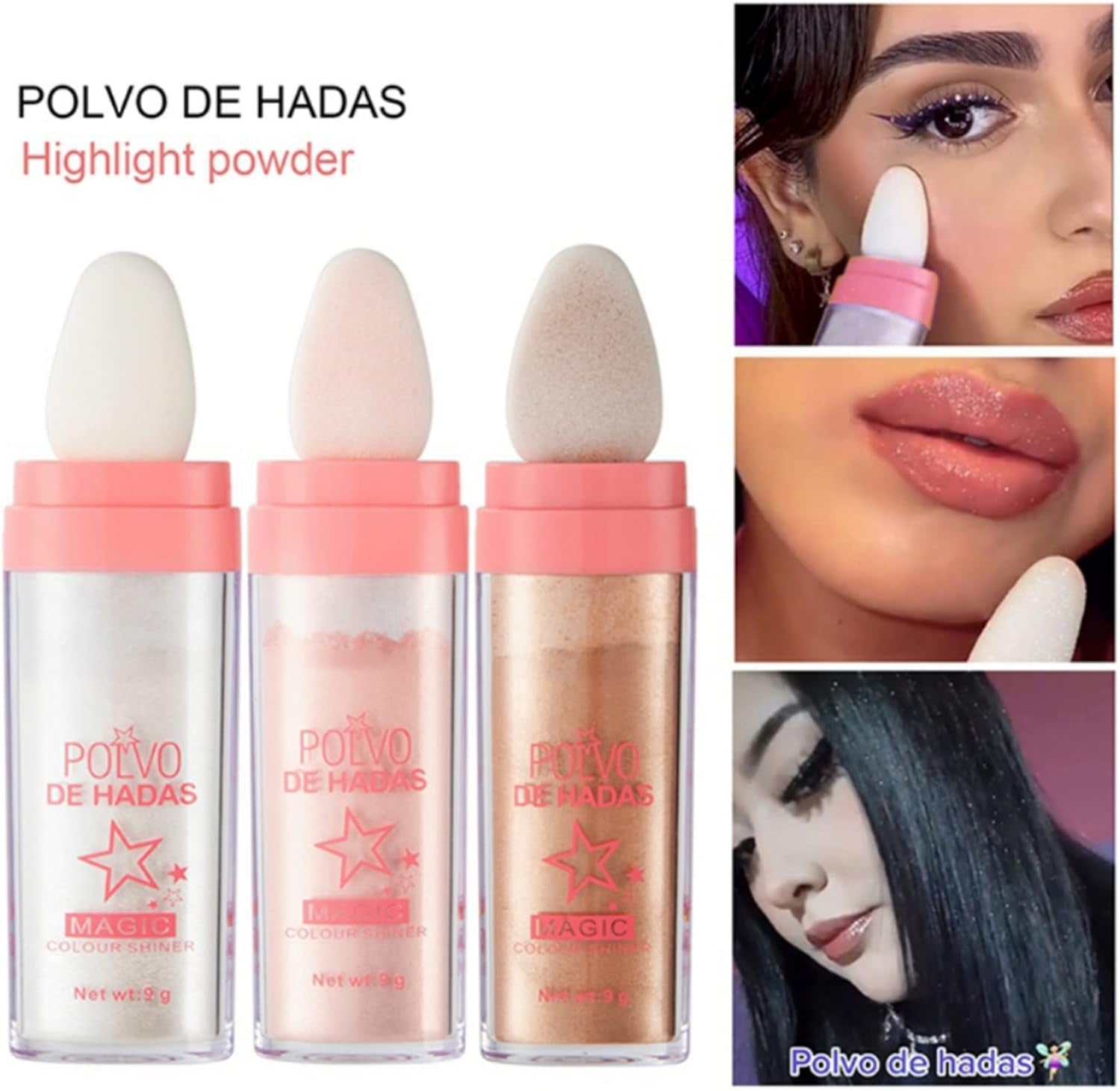 Highlighter Maquillage, Poudre De Fées Pour Le Visage Et Le Corps, Stick Illuminateur, Poudre Pour Cheveux, Yeux Et Corps, Body Glitter