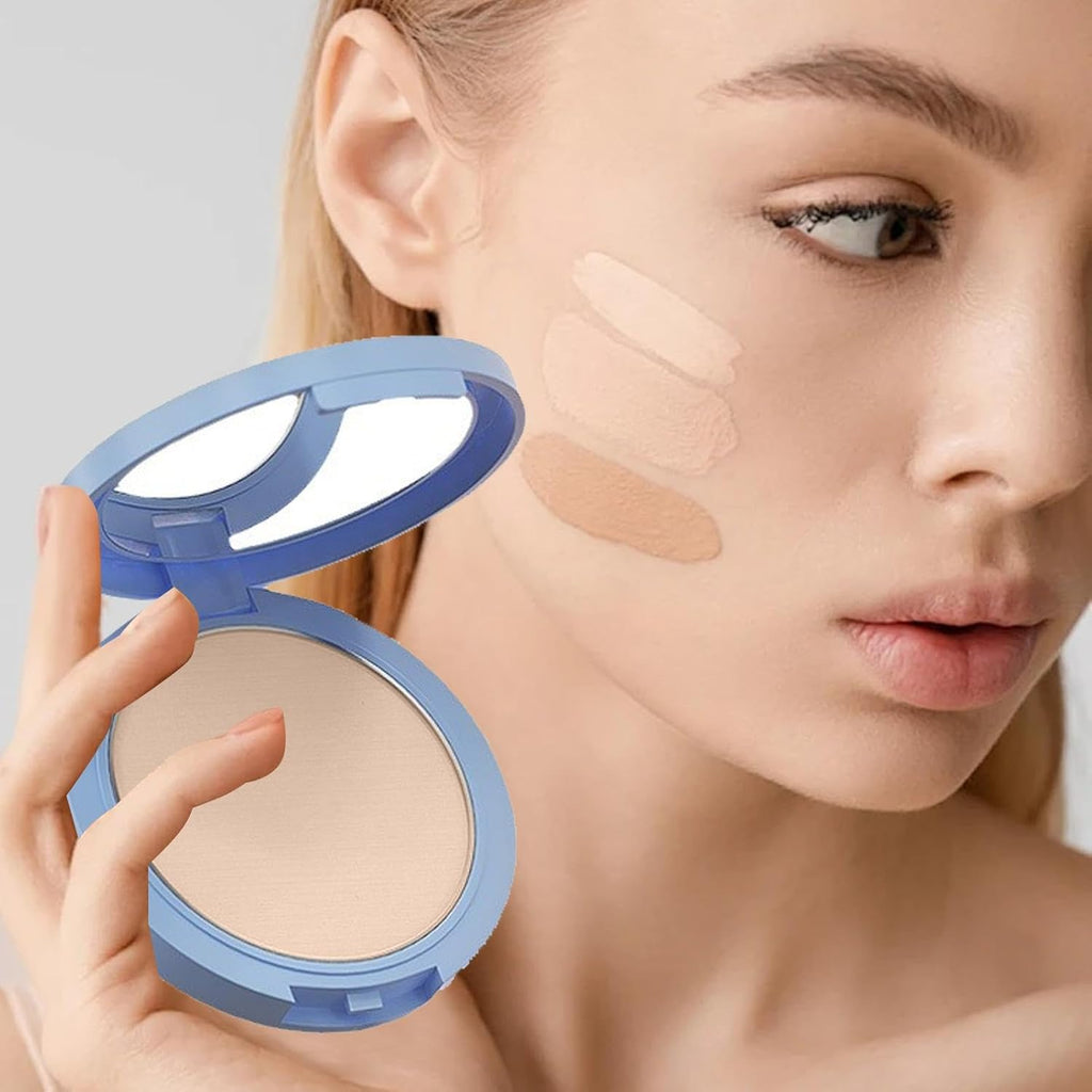 1 Pièce De Poudre De Maquillage Compacte Pour Le Visage, Poudre Pour Le Visage, Collection De Poudre Pressée Translucide, Poudre De Fond De Teint À Couverture Complète, Poudre Fixatrice Sous Les Yeux