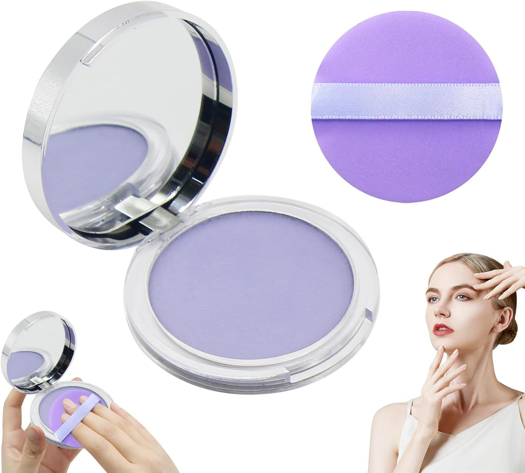 ® Poudre Pour Visage Contrôlant L'Huile, Poudre De Réglage Pour Le Visage, Maquillage Poudre Fixateur, Oil Control Face Pressed Powder, Face Setting Powder, Mate, Longue Tenue (Violet)