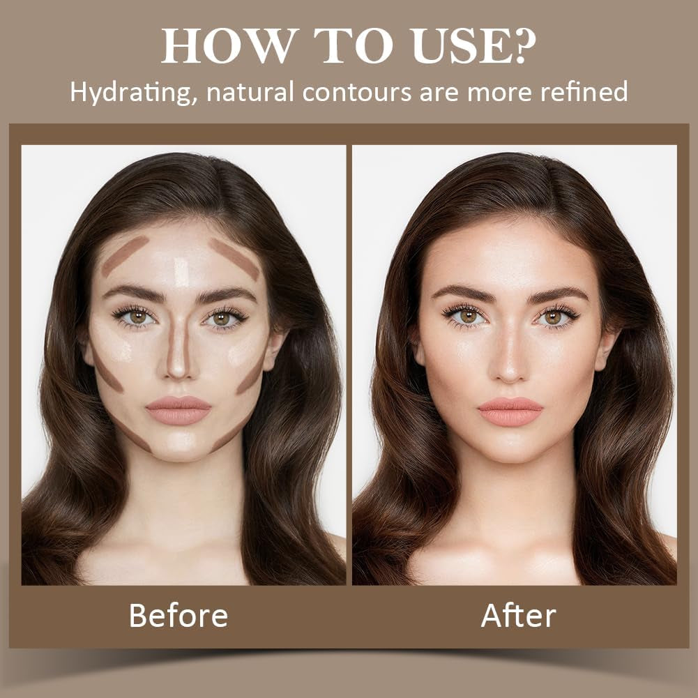 Liquid Highlighter Makeup, Bronzer Liquide Contour Stick, Highlighter Liquide Hydratant Brighten, Natural Glossy Finish, Lightweight Blendable Silky Smooth Cream Face Illuminator Makeup