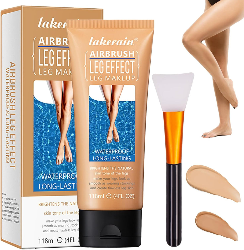 118 ML Water-Proof Leg Makeup, Leg Foundation for Tattoo, Scars, Varicose Veins, Waterproof Makeup Cover Cream for Leg and Body (Medium Shine)