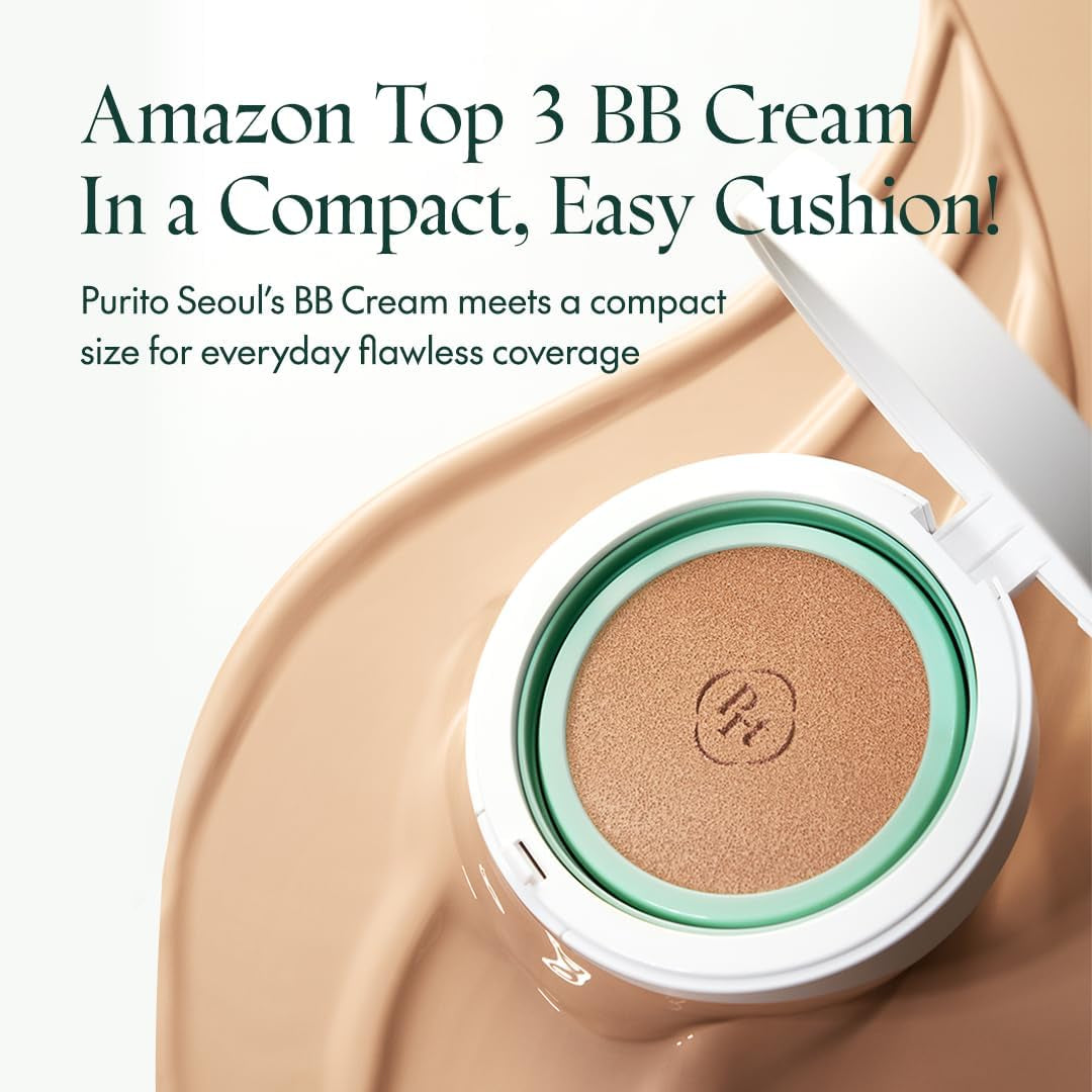 PURITO SEOUL Wonder Releaf Centella BB Cushion #13 Neutral Ivory Fond De Teint, Coréen Centella, Maquillage Longue Tenue, Couverture Impeccable, K-Beauty, 15 G, 0,52 Fl.Oz