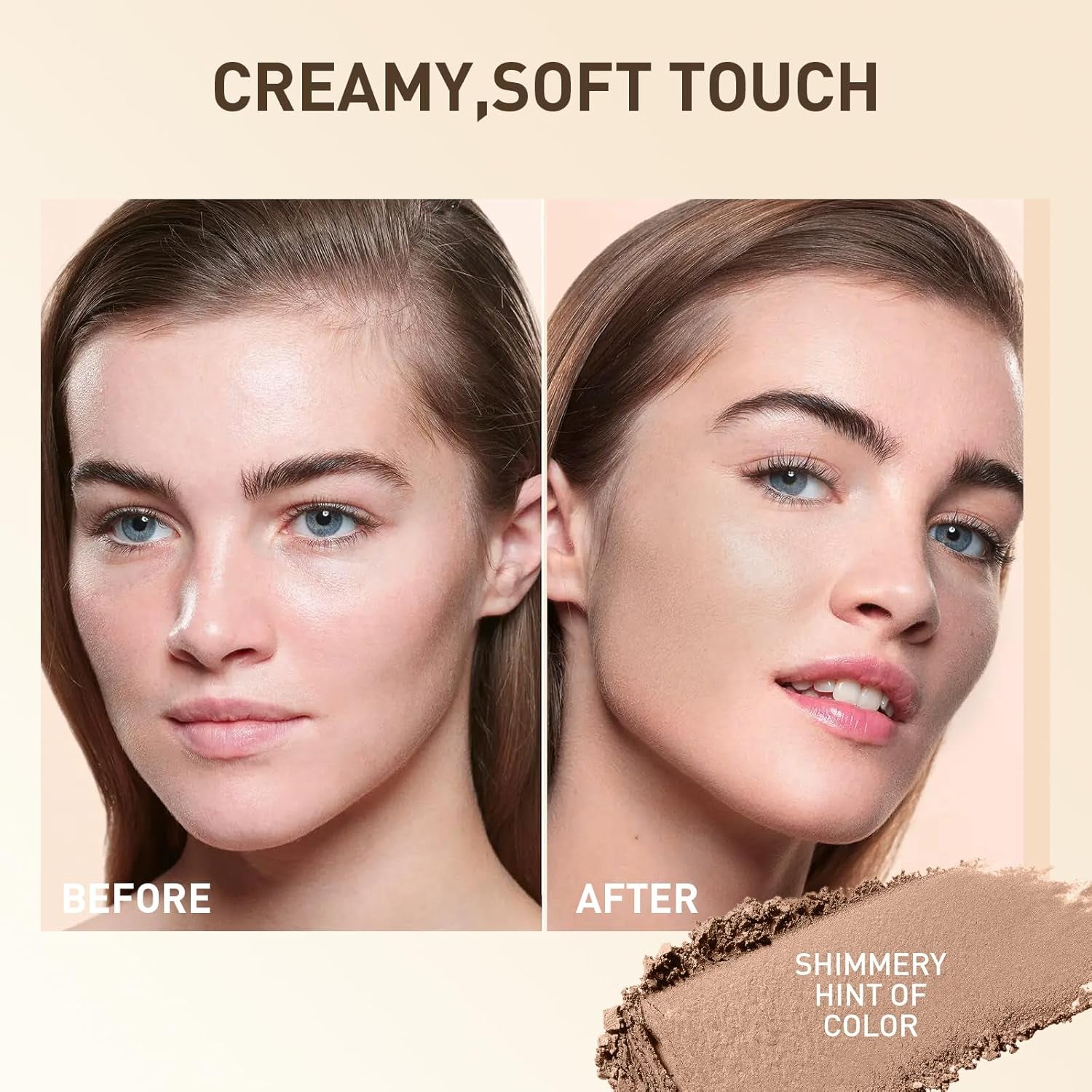 Poudre Bronzante Chatoyante, Poudre De Contour Hautement Pigmentée, Texture Douce, Finition Naturelle Et Ensoleillée, Tient Toute La Journée, Léger, Respirant, Formule Vegan (#Bronzage Léger)