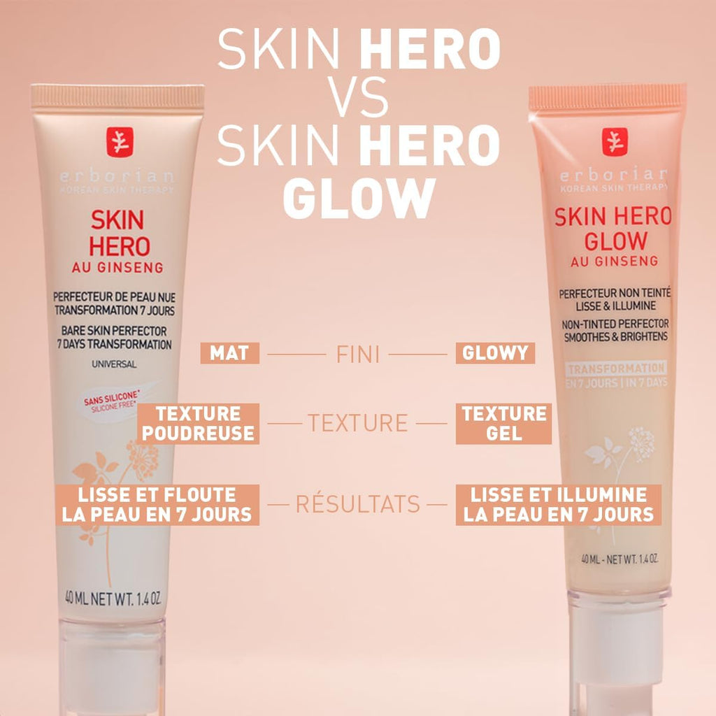 Skin Hero Au Ginseng Blanc - Soin Visage Non Teinté Perfecteur De Peau Nue En 7 Jours Avec Acide Hyaluronique - Soin Cosmetique Coréen Pour Visage - Skin Hero - 15 Ml