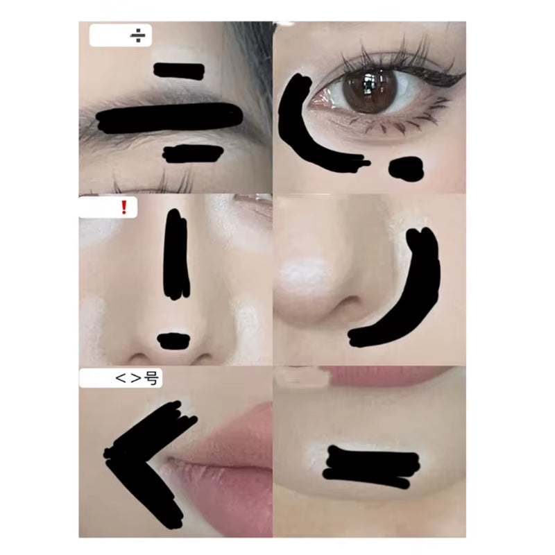 Natural Water Shimmer Highlighter Stick Light Clear Fine Shining Pearl Contour Shading Brightening Face Illuminator Dupes Makeup