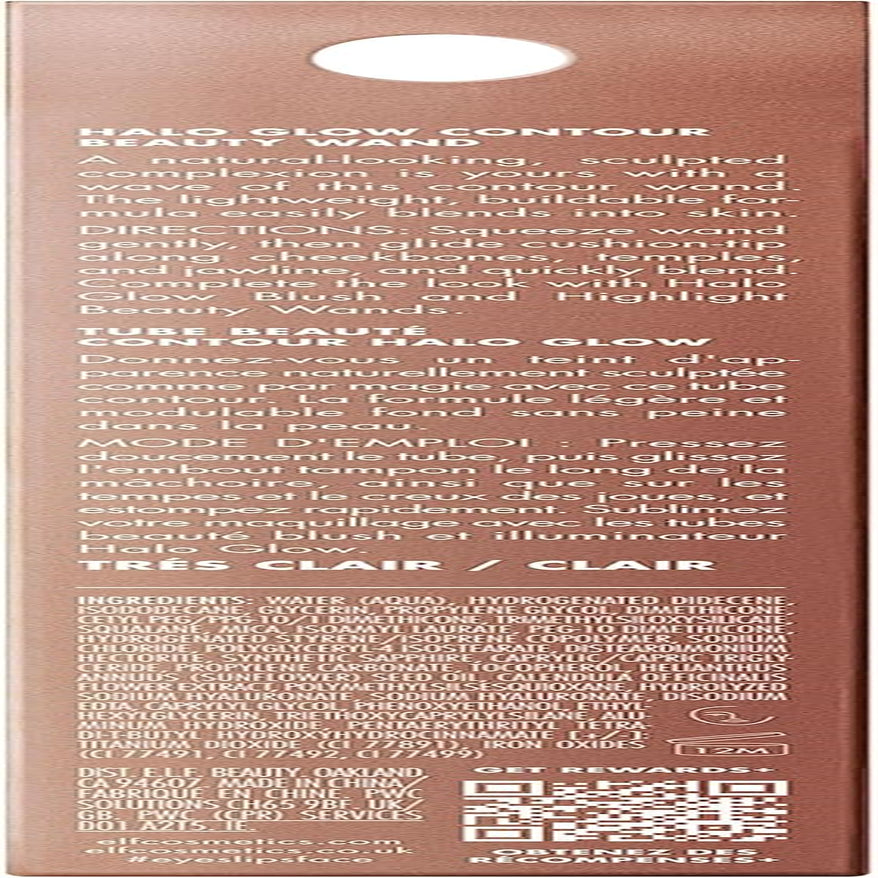 E.L.F. Halo Glow Contour Beauty Wand Bâton De Contour Liquide Pour Un Look Naturel Sculpté, Formule Constructible, Végétalien Et Sans Cruauté Envers Les Animaux, 10 Ml