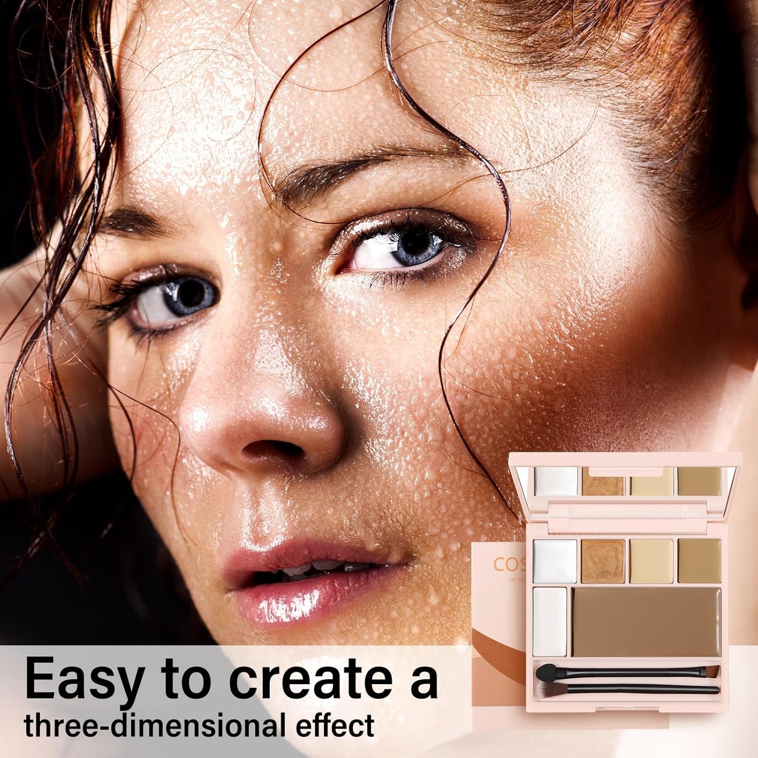 Boobeen 6 Couleurs Palette De Maquillage Crème Contour, Kit De Poudre Highlighter Et Bronzer Avec Miroir Et Pinceau, Correcteur De Teint Waterproof Pour Femmes