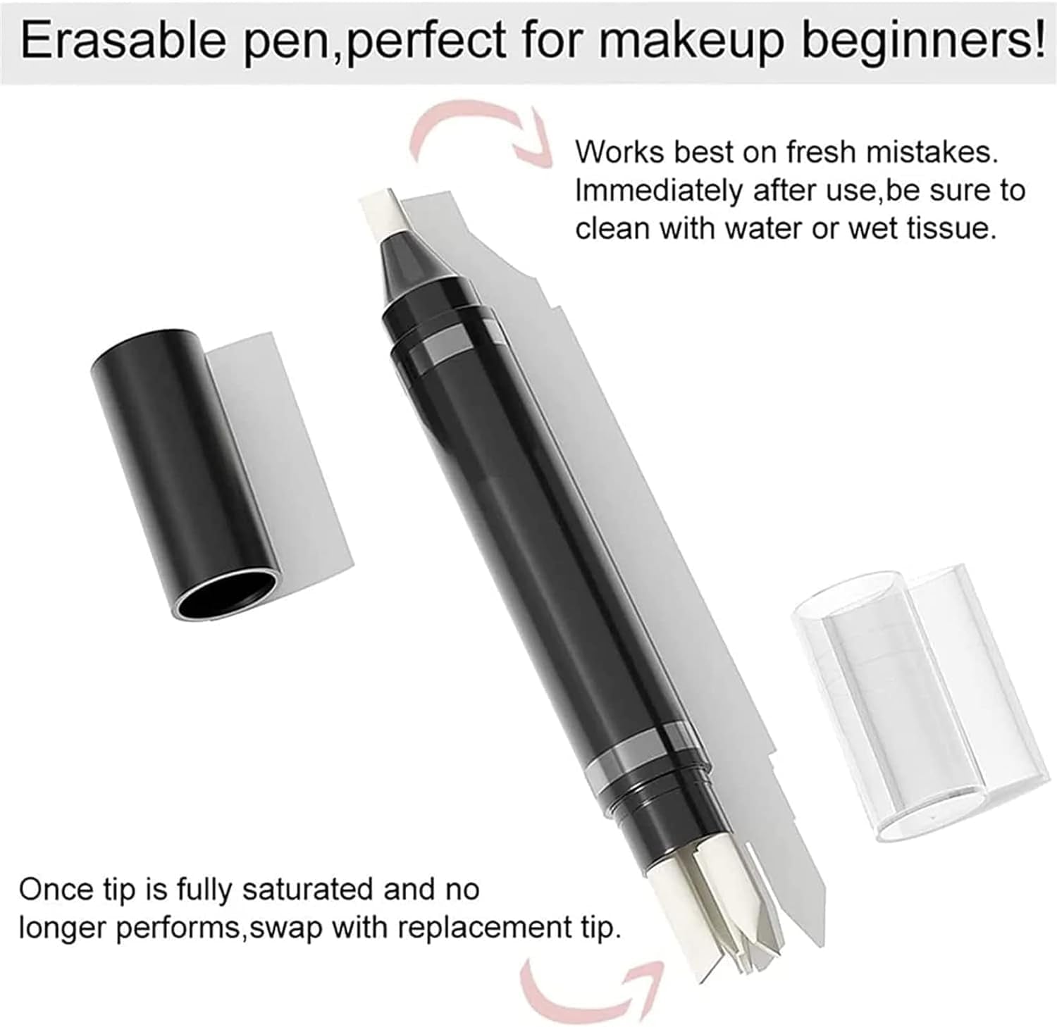 Stylo Correcteur De Maquillage De Précision, Corrige Les Erreurs De Maquillage, Les Taches De Mascara, Le Maquillage Professionnel Des Lèvres Et Des Yeux (1 Pièce)