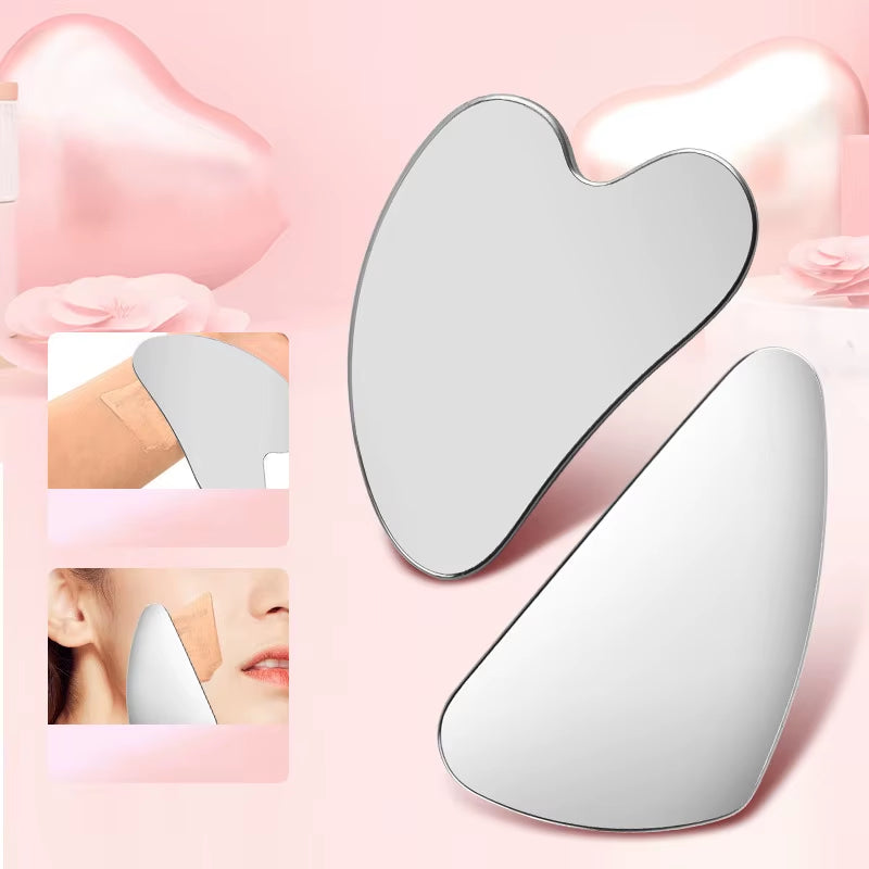 1Pcs Stainless Steel Hair Follicle Cleansing Blackhead Scraper Gua Sha Scraper Massager for Facial Skin Care Board Face Massager