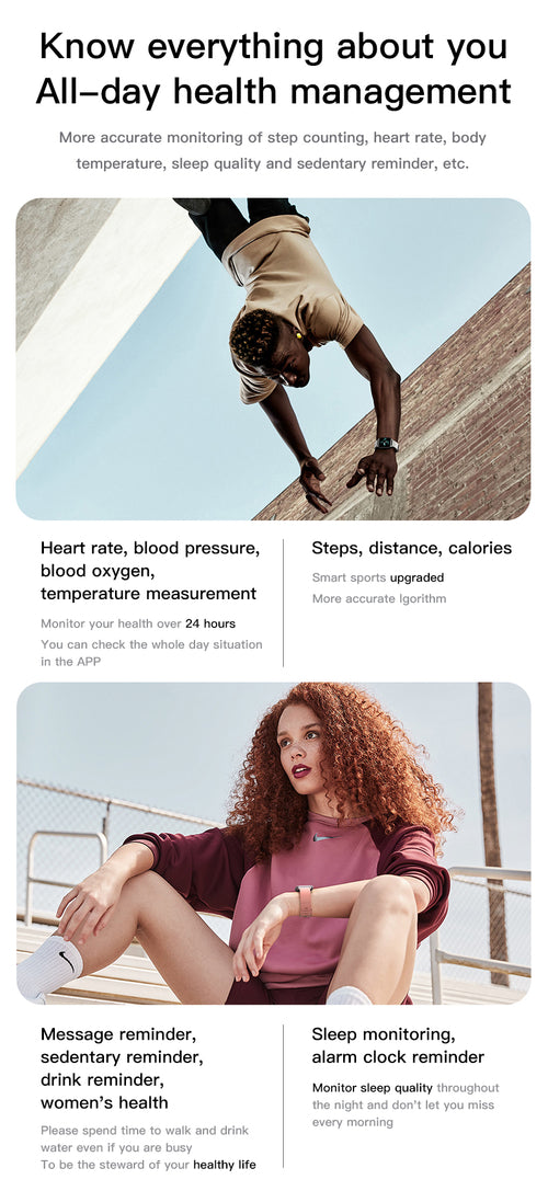 Montre Connectée Ultra-Fine Étanche IP68 - Écran Complet Tactile Smartwatch