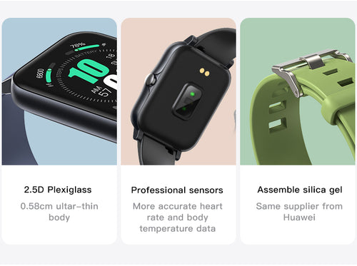 Montre Connectée Ultra-Fine Étanche IP68 - Écran Complet Tactile Smartwatch