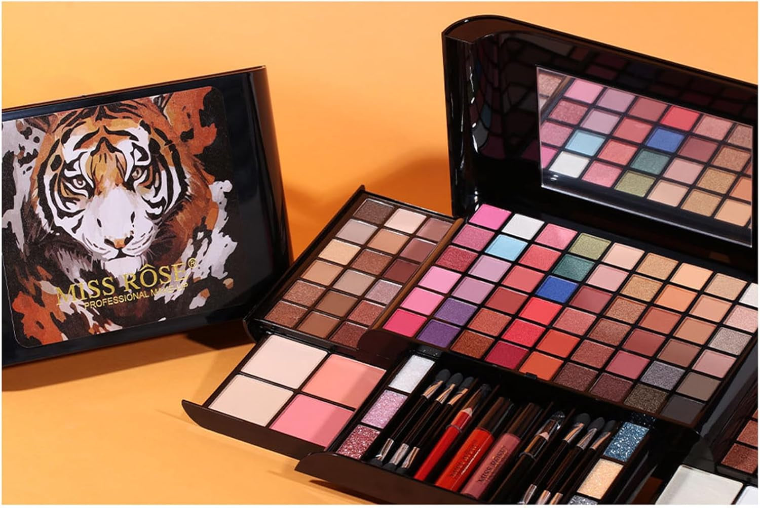 Kit De Maquillage Professionnel Palette De Maquillage Avec Miroir, Coffret De Maquillage De Voyage Avec Paupières Rouge Lèvres, Paillettes, Fard À Joues– Coffret Cadeau De Maquillage