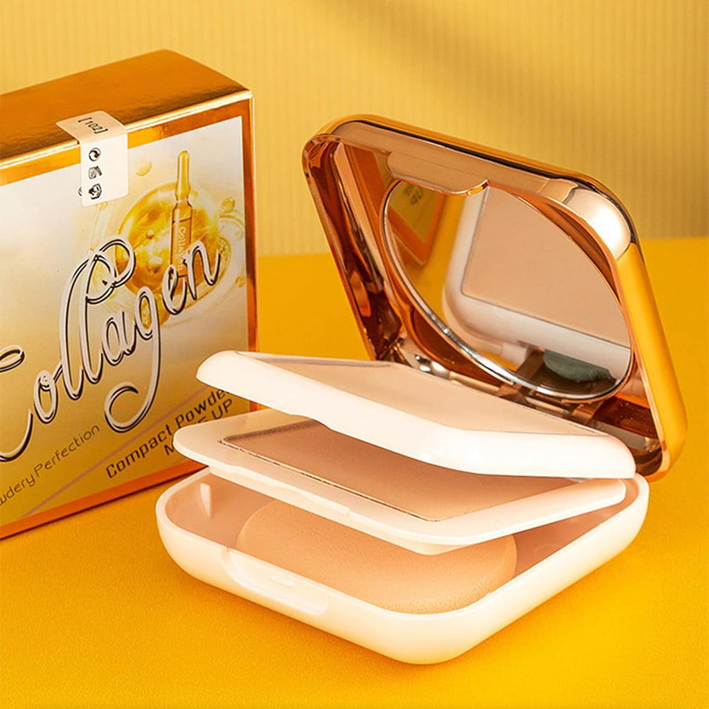 Poudre Pressée | Maquillage En Poudre Pressée Double Couche | Poudre De Contrôle De L'Huile De Maquillage En Poudre Fixatrice De Fond De Teint, Cosmétique De Remplissage De Pores Longue Durée