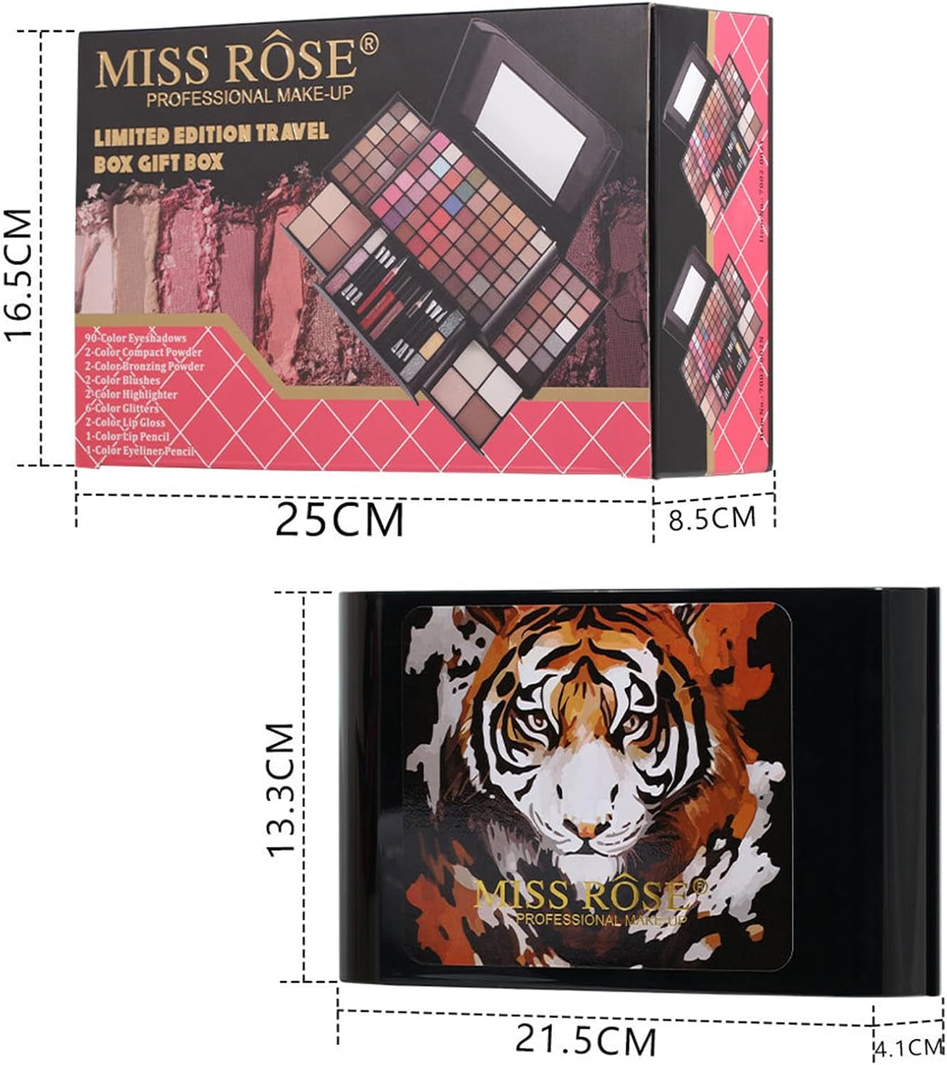 Kit De Maquillage Professionnel Palette De Maquillage Avec Miroir, Coffret De Maquillage De Voyage Avec Paupières Rouge Lèvres, Paillettes, Fard À Joues– Coffret Cadeau De Maquillage