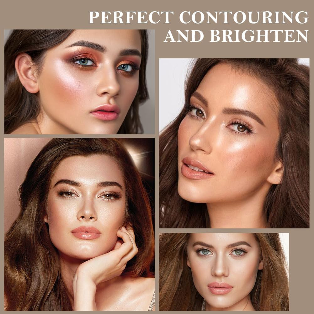 Liquid Highlighter Makeup, Bronzer Liquide Contour Stick, Highlighter Liquide Hydratant Brighten, Natural Glossy Finish, Lightweight Blendable Silky Smooth Cream Face Illuminator Makeup