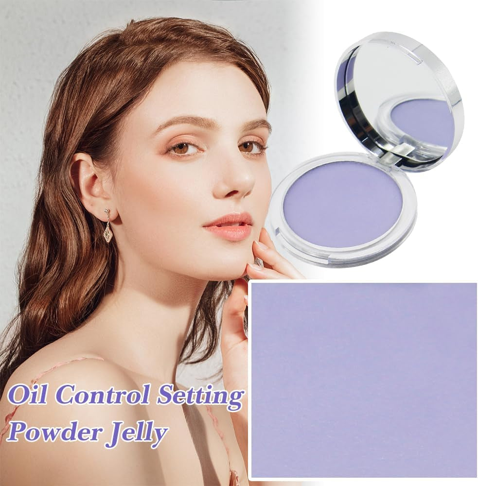 ® Poudre Pour Visage Contrôlant L'Huile, Poudre De Réglage Pour Le Visage, Maquillage Poudre Fixateur, Oil Control Face Pressed Powder, Face Setting Powder, Mate, Longue Tenue (Violet)
