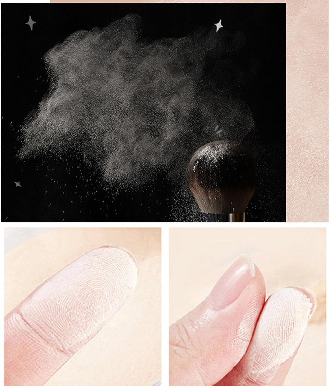 1 Pièce De Poudre De Maquillage Compacte Pour Le Visage, Poudre Pour Le Visage, Collection De Poudre Pressée Translucide, Poudre De Fond De Teint À Couverture Complète, Poudre Fixatrice Sous Les Yeux