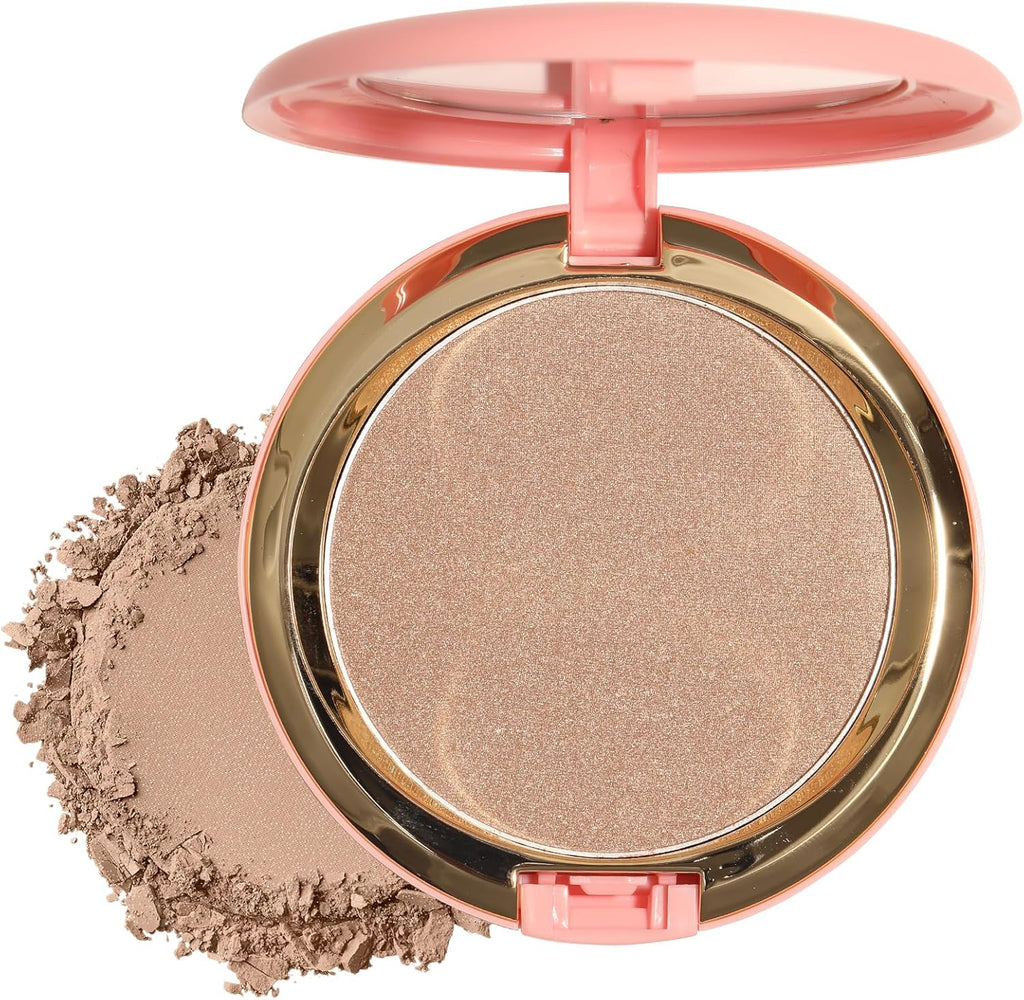 Poudre Bronzante Chatoyante, Poudre De Contour Hautement Pigmentée, Texture Douce, Finition Naturelle Et Ensoleillée, Tient Toute La Journée, Léger, Respirant, Formule Vegan (#Bronzage Léger)