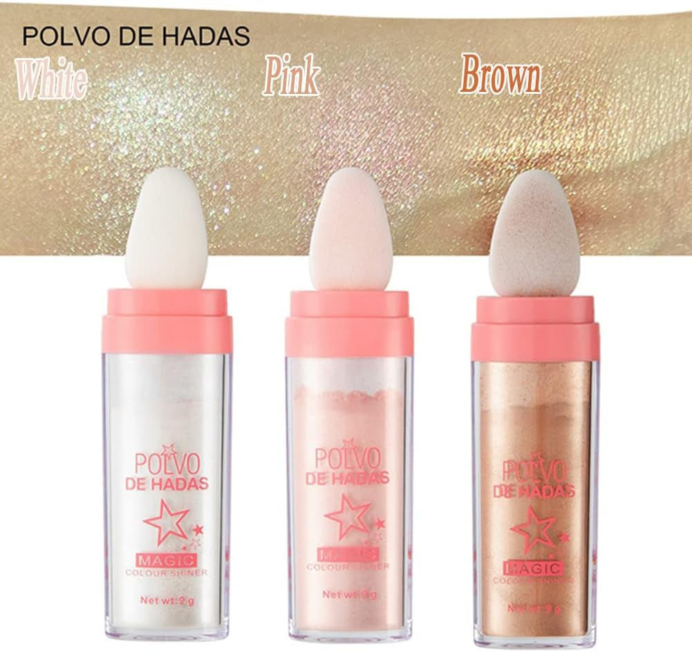 Highlighter Maquillage, Poudre De Fées Pour Le Visage Et Le Corps, Stick Illuminateur, Poudre Pour Cheveux, Yeux Et Corps, Body Glitter