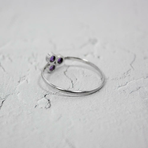 Bague Améthyste en Argent Sterling 925 - Cluster de Pierres Violettes