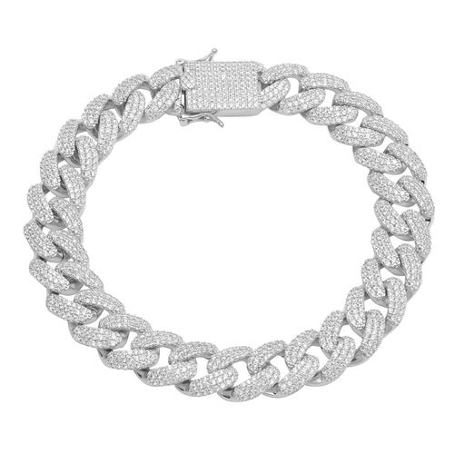 Bracelet Cubain COLT 12 MM - Bracelet Homme Luxe Glacé Zircone Cubique